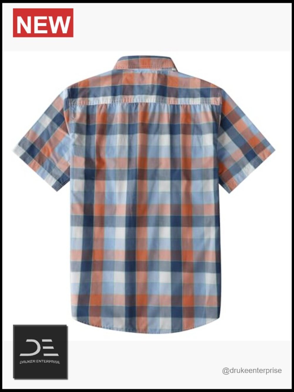 Men's Short Sleeve Button Down Shirt Plaid Western Style Regular Fit - Picture 3 of 5